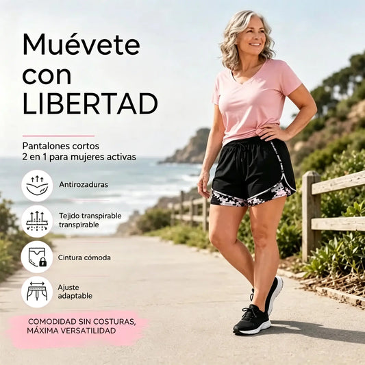 📢⏰Pantalones cortos deportivos casuales para mujer con forro incorporado