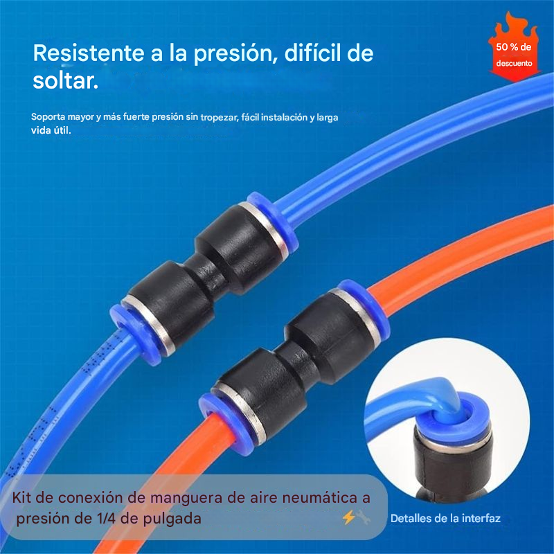 🔥✨ Kit de accesorios para manguera neumática de aire de 1/4” con conexión rápida por presión ⚡🔧