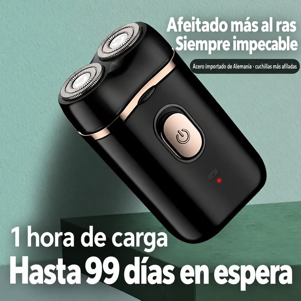 🧡 Mini afeitadora eléctrica portátil para hombre – Doble cabezal rotativo, recargable por USB, compacta y fácil de transportar ⚡