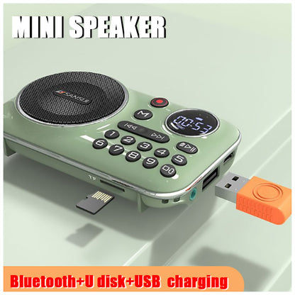 🎁【Časovo obmedzená ponuka】Prenosný hudobný prehrávač Bluetooth rádia, môže vložiť kartu a USB flash disk
