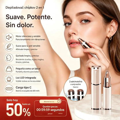 🎁 Modelo 2026 – 50% de descuento💥💗 Dispositivo 2 en 1 para depilación facial y diseño de cejas