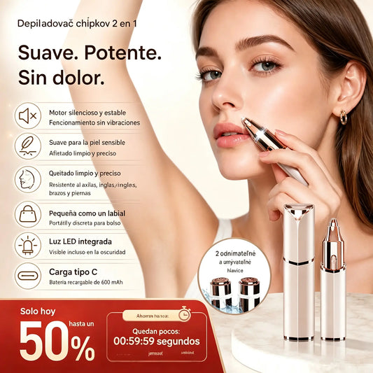 🎁 Modelo 2026 – 50% de descuento💥💗 Dispositivo 2 en 1 para depilación facial y diseño de cejas