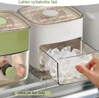 💞💥🥤🧊 50% zľava! Výrobník ľadu s funkciou skladovania ľadu: vyrába 48 kociek ľadu naraz, nepriepustné veko. Stohovateľný, šetrí miesto. Vrátane naberačky na ľad a klieští na ľad 🏖️✅