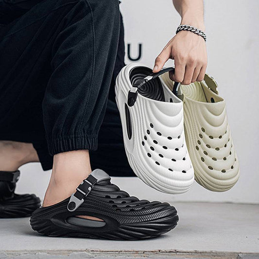🏖️👟 Pantuflas de verano para hombre, Tallas 36-45. Suela Suave y Transpirable, Tira Trasera Abatible (Doble Uso)