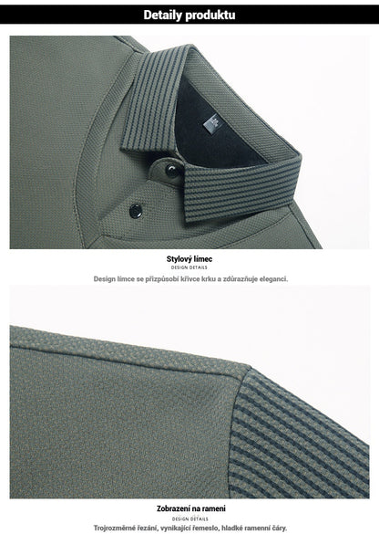 🔥👔 2025 podzim/zima novinka: Pánská zateplená multifunkční business casual polo košile