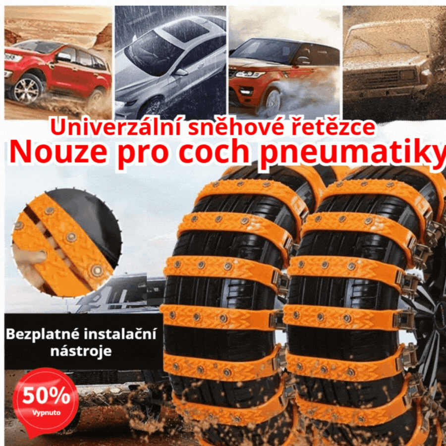 🔥🔥🚗Sněhový protiskluzový řetěz Pneumatiky pro auta Pohotovostní univerzální protiskluzový řetěz pro terénní vozidla