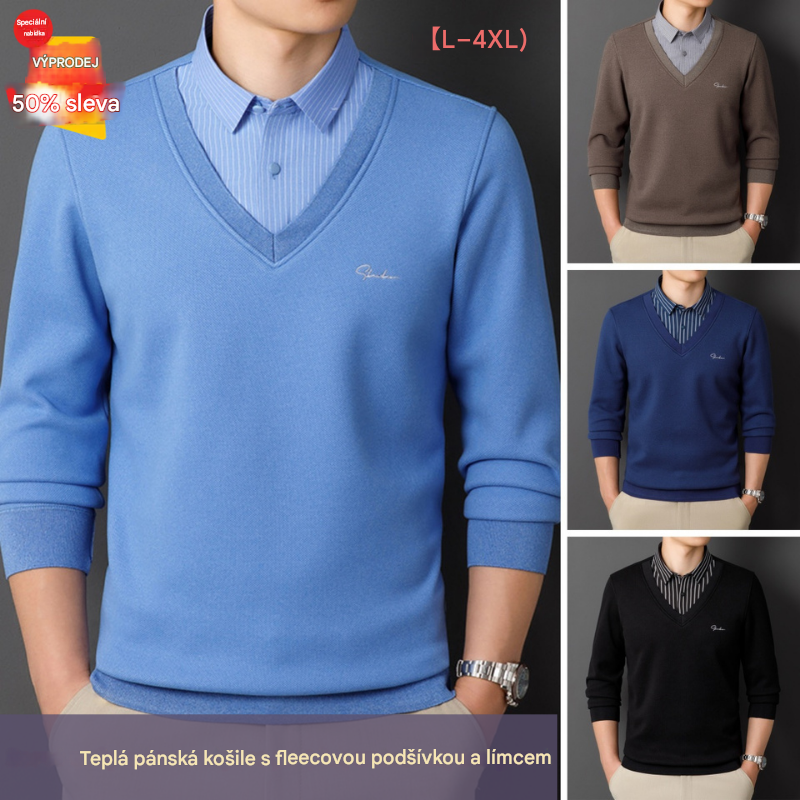 【45-120kg】Teplý a pohodlný pánský svetr pro každodenní nošení