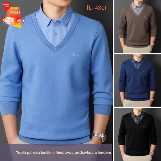 【45-120kg】Teplý a pohodlný pánský svetr pro každodenní nošení