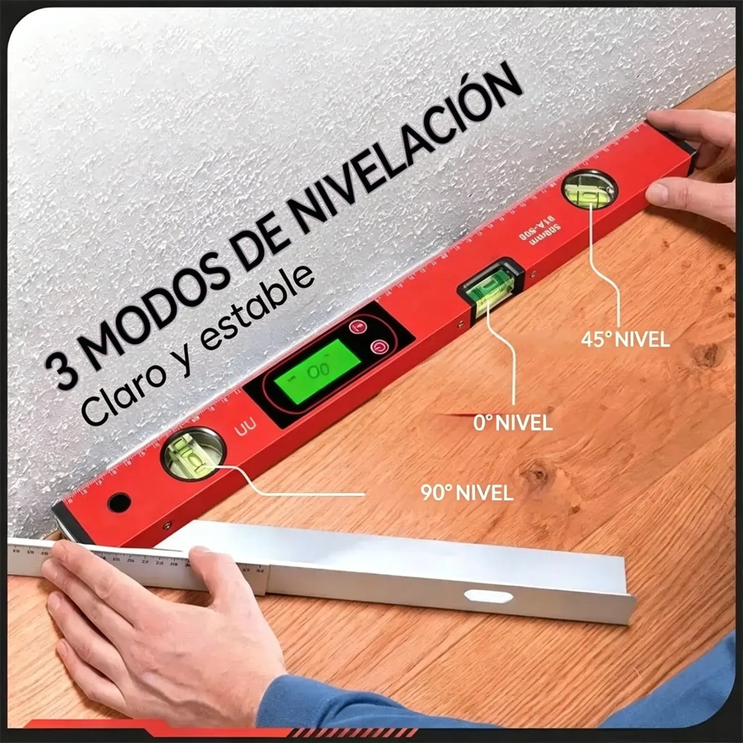 🔧📐 Nivel magnético multifuncional de precisión con pantalla LCD digital