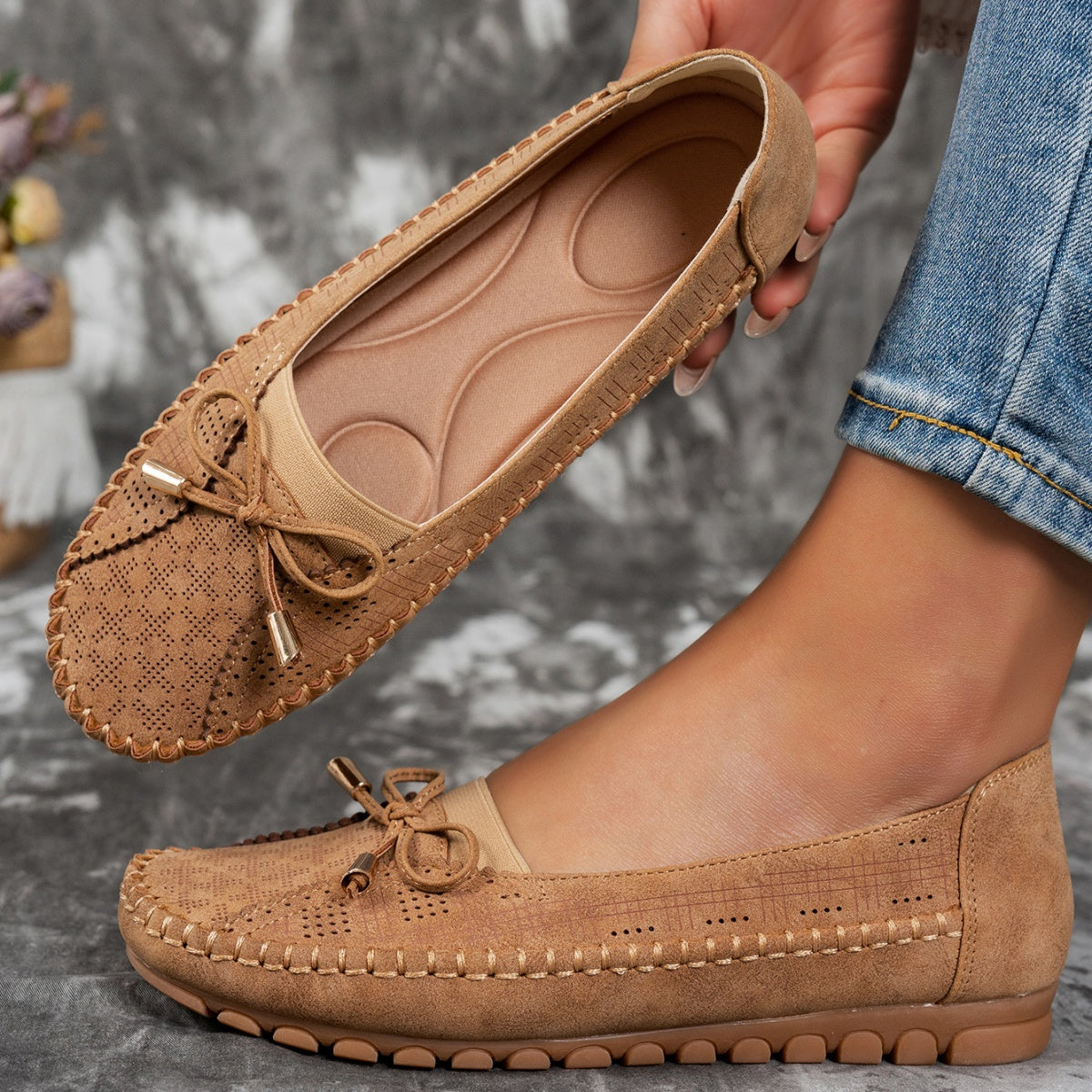 🔥Bestseller - 50% zľava🔥 Elegantné ploché topánky s mašľou – ľahká, protišmyková, priedušná pre ženy
