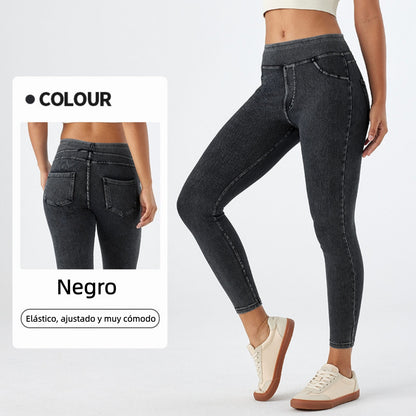 😍【S-XL】Pantalones vaqueros ajustados de talle alto/pantalones de yoga 2026, efecto adelgazante y realzador de glúteos