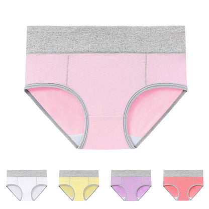 5 piezas 🔥40KG-110KG🔥 Ropa interior antibacteriana de algodón puro de talle alto para mujer ✨️