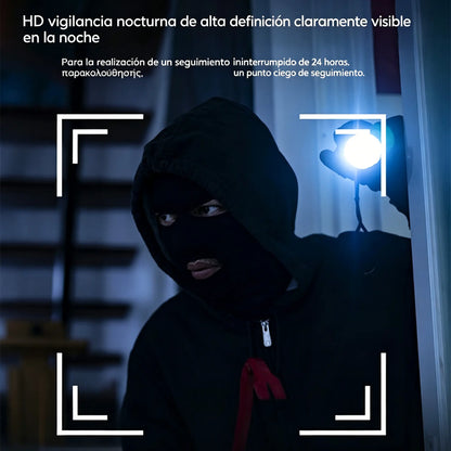 Cámara de alta definición con sistema de monitoreo inteligente del hogar mediante WiFi inalámbrico remoto, visión nocturna infrarroja, intercomunicador bidireccional y cámara de alta definición.