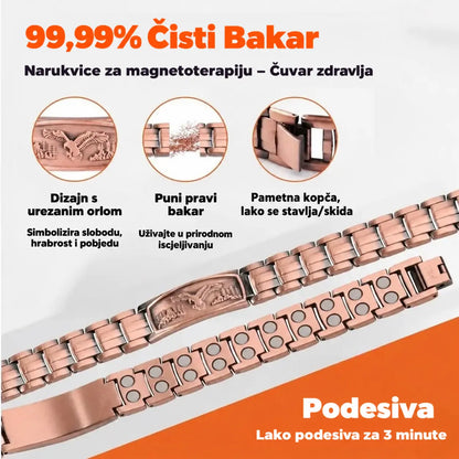 🔥【Narukvica + ogrlica】Magnetska narukvica za muškarce s dizajnom orla