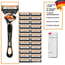 Set de Recambios de Maquinilla de Afeitar para Hombre + Soporte - Cuchillas de acero inoxidable ultra afiladas para un afeitado suave 🪒✨