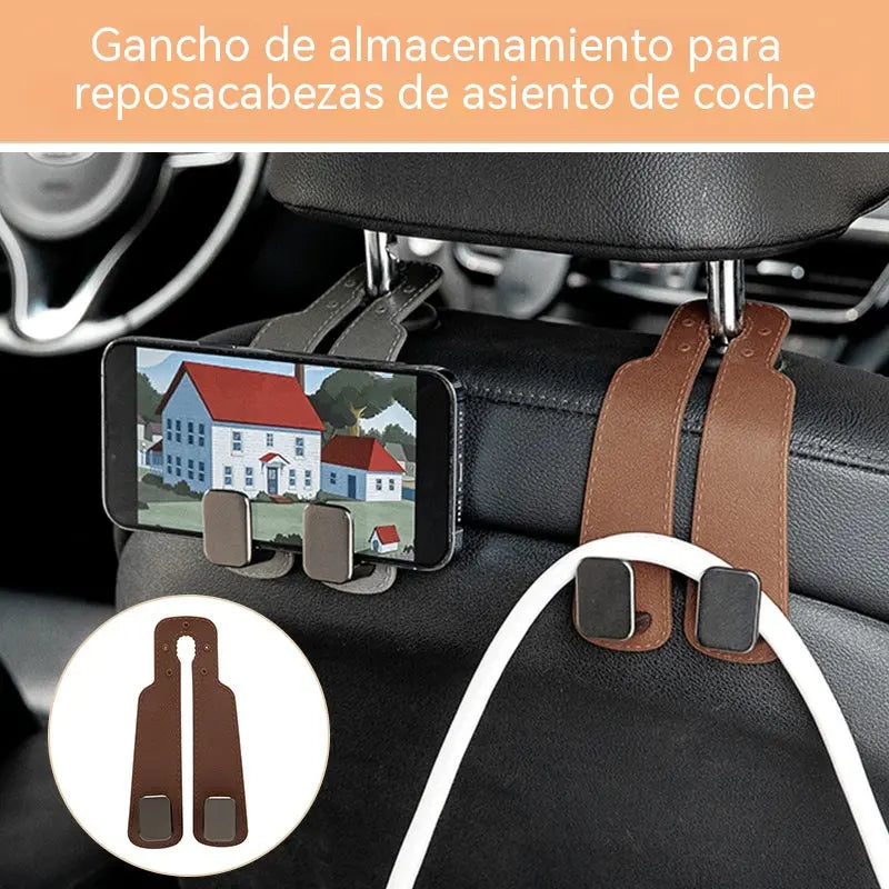 【4 piezas 25 euros】Organizador de almacenamiento duradero para ganchos de reposacabezas de asientos de coche