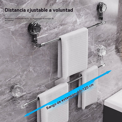 🚿Artículo de gran venta✨ Barra de toalla con ventosa ajustable: no requiere perforar, no daña y tiene un agarre cómodo.