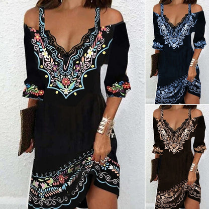 👗🌸【S-5XL】Nuevo vestido con hombros al aire para primavera y verano 2026