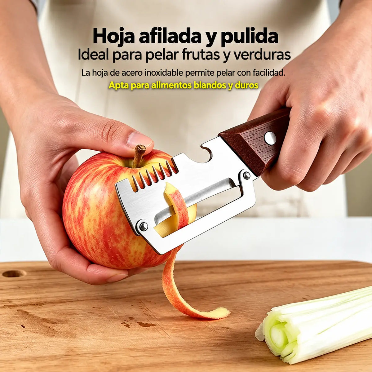 🔥Compra 1 y llévate otro gratis (2 unidades)🧅🔪 Pelador de cocina multiusos 3 en 1: ¡pela y pica verduras, corta carne y abre botellas! 🔥