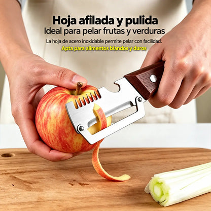 🔥Compra 1 y llévate otro gratis (2 unidades)🧅🔪 Pelador de cocina multiusos 3 en 1: ¡pela y pica verduras, corta carne y abre botellas! 🔥