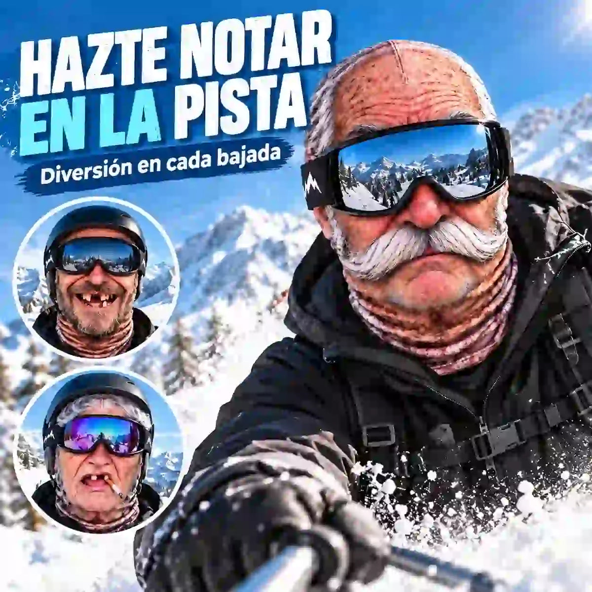 🔥😎 Máscara facial 3D divertida y cálida para deportes de invierno al aire libre