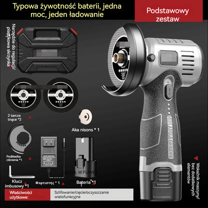 🔥【Oferta ograniczona czasowo】🧰 Mini szlifierka kątowa 12V (z tarczą tnącą)