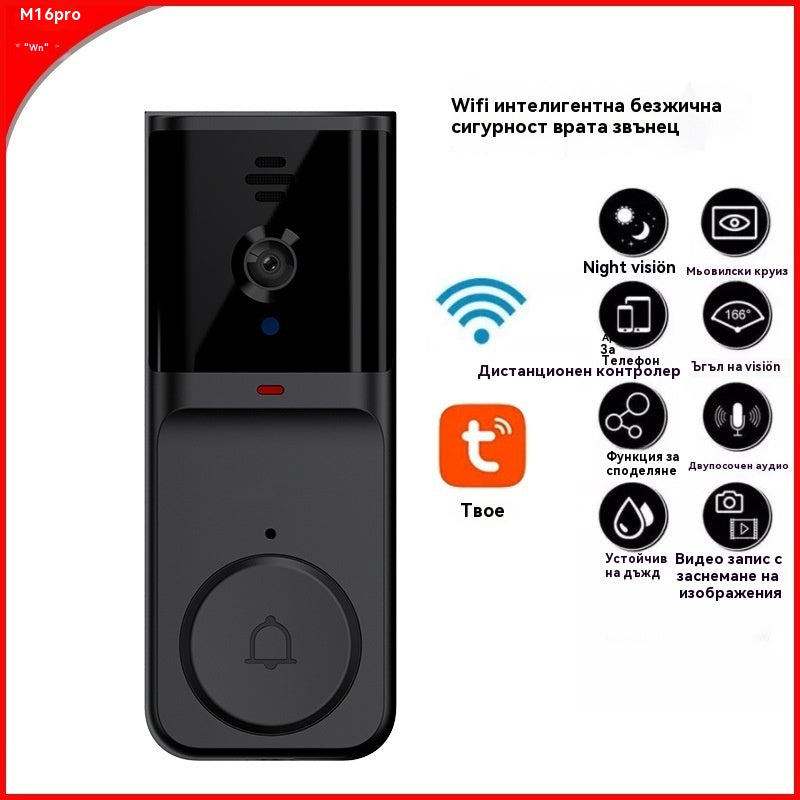 🔥 Безжична видеокамера за звънец: 1080P, ъгъл 170°, 4,3-инчов екран, външна защита IPX65, нощно виждане