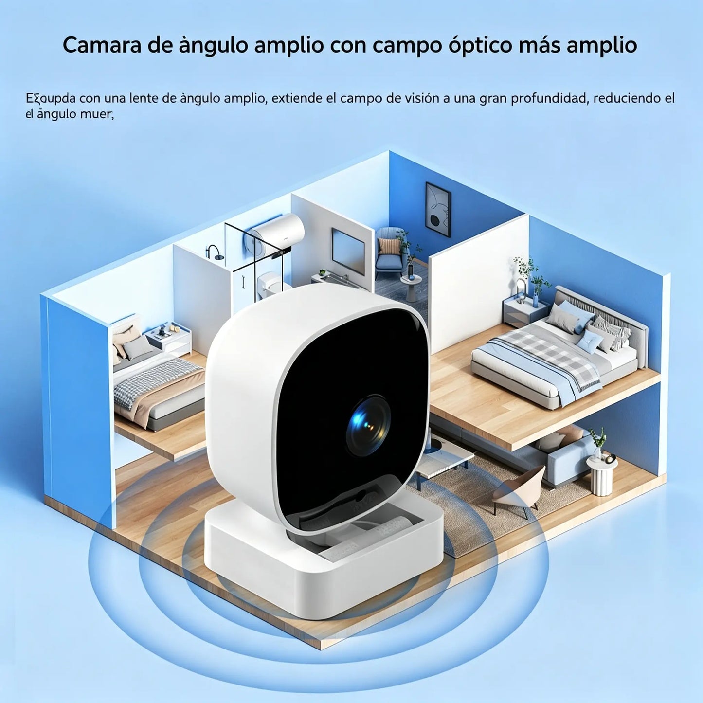 Cámara de alta definición con sistema de monitoreo inteligente del hogar mediante WiFi inalámbrico remoto, visión nocturna infrarroja, intercomunicador bidireccional y cámara de alta definición.