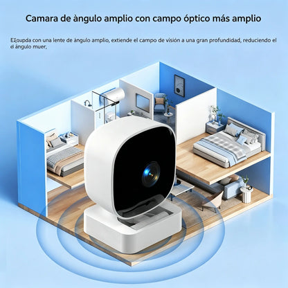 Cámara de alta definición con sistema de monitoreo inteligente del hogar mediante WiFi inalámbrico remoto, visión nocturna infrarroja, intercomunicador bidireccional y cámara de alta definición.