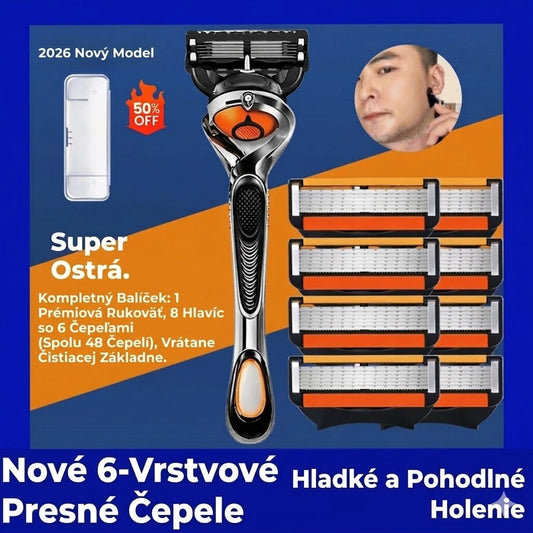 Sada náhradných hlavíc na holiaci strojček pre mužov + stojan – ultra ostré čepele z nehrdzavejúcej ocele pre hladké oholenie 🪒✨