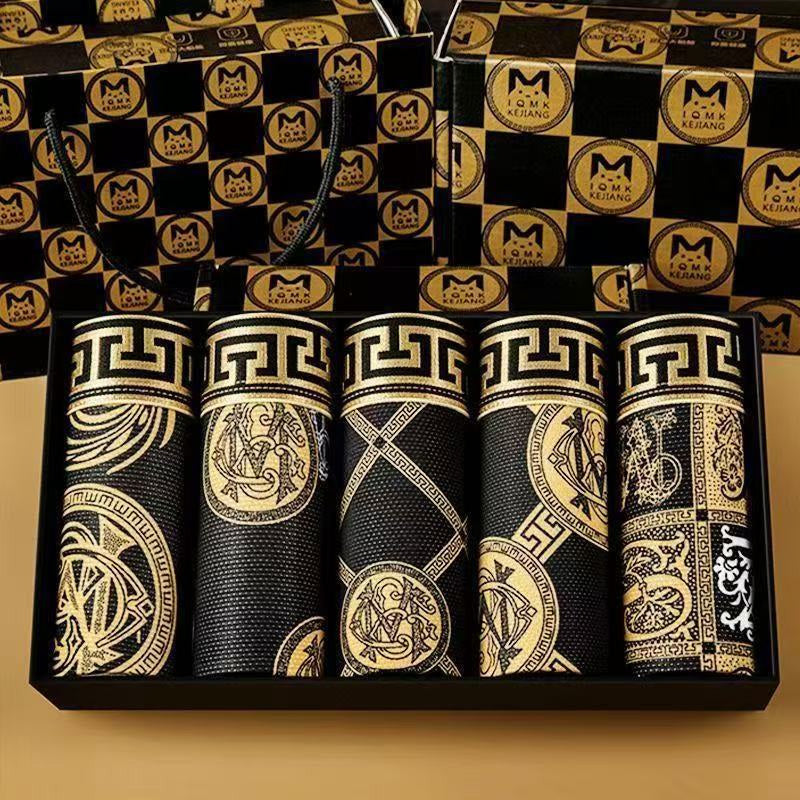 🚹✅💥【40–140 kg】Dihajoče spodnje perilo iz ledeniškega svile za moške, udobno brezšivno spodnje perilo, večje velikosti, moderen potisk