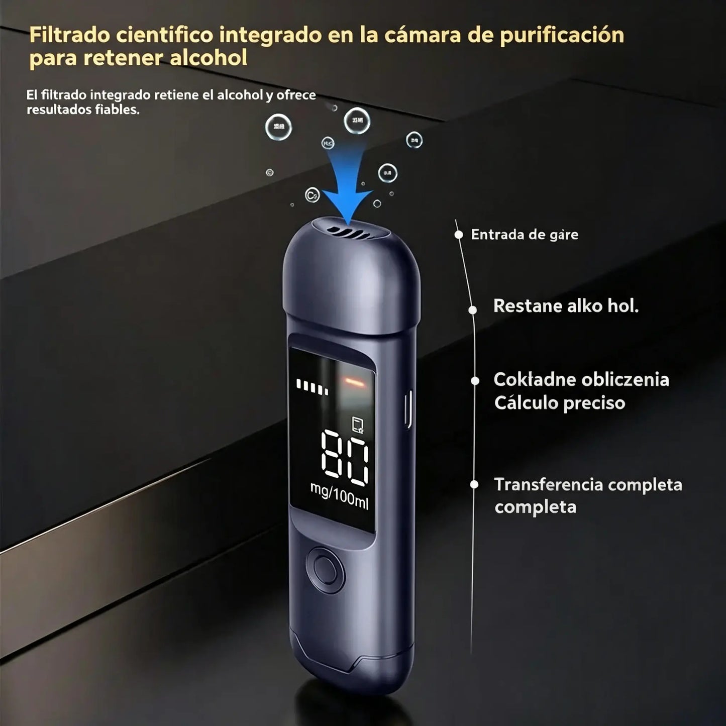 【50% de descuento】🍷 Alcoholímetro portátil de alta precisión: mide tu nivel de alcohol en sangre antes de conducir.