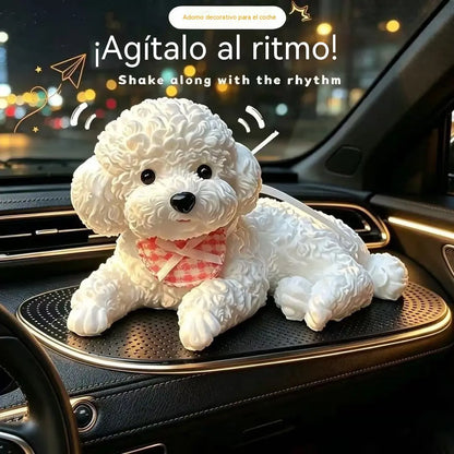 🐶✨Adorno de caniche para coche: la mejora más adorable para el salpicadero
