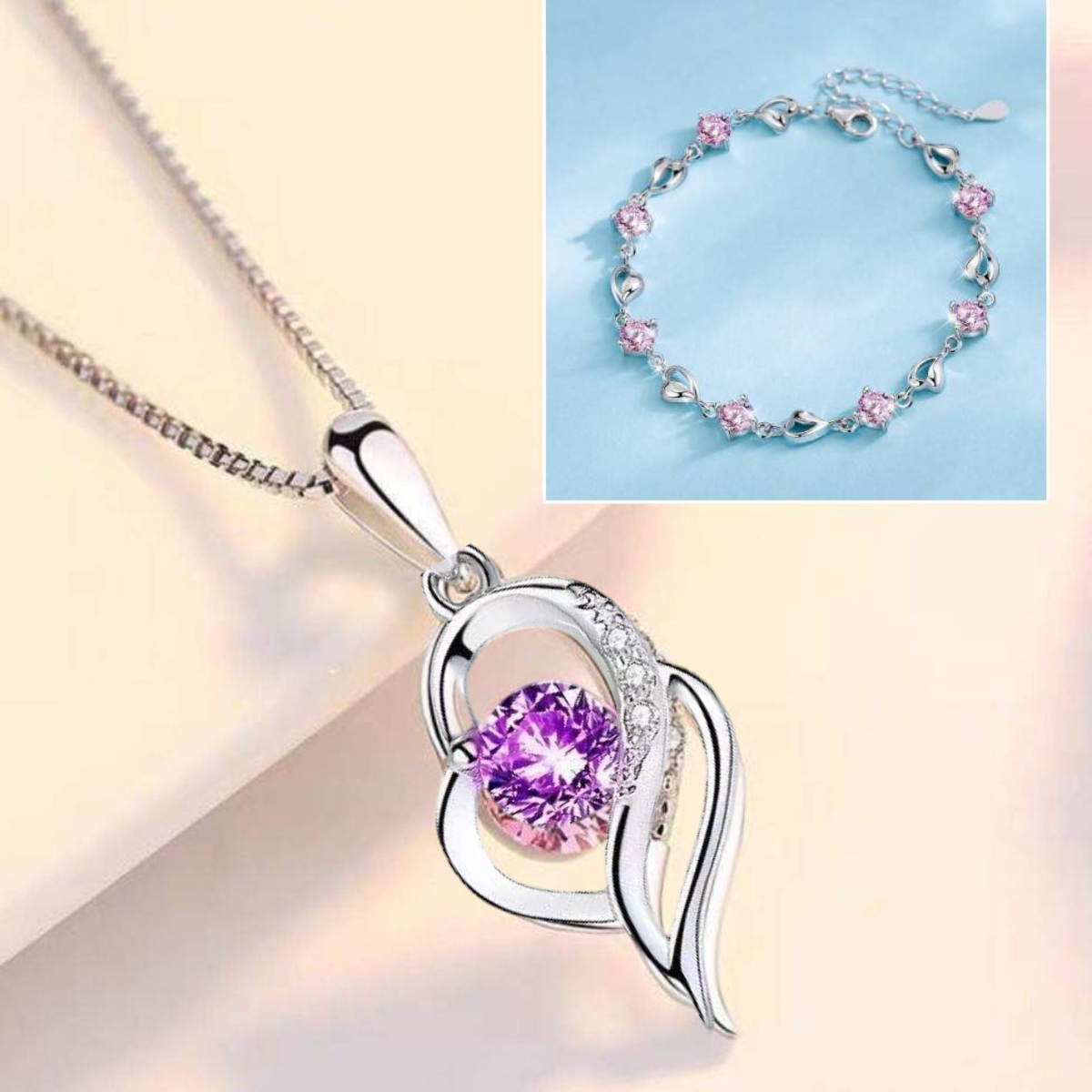 ✨💎💎【50% popusta】Komplet narukvice i ogrlice od 925 srebra "Srce oceana"