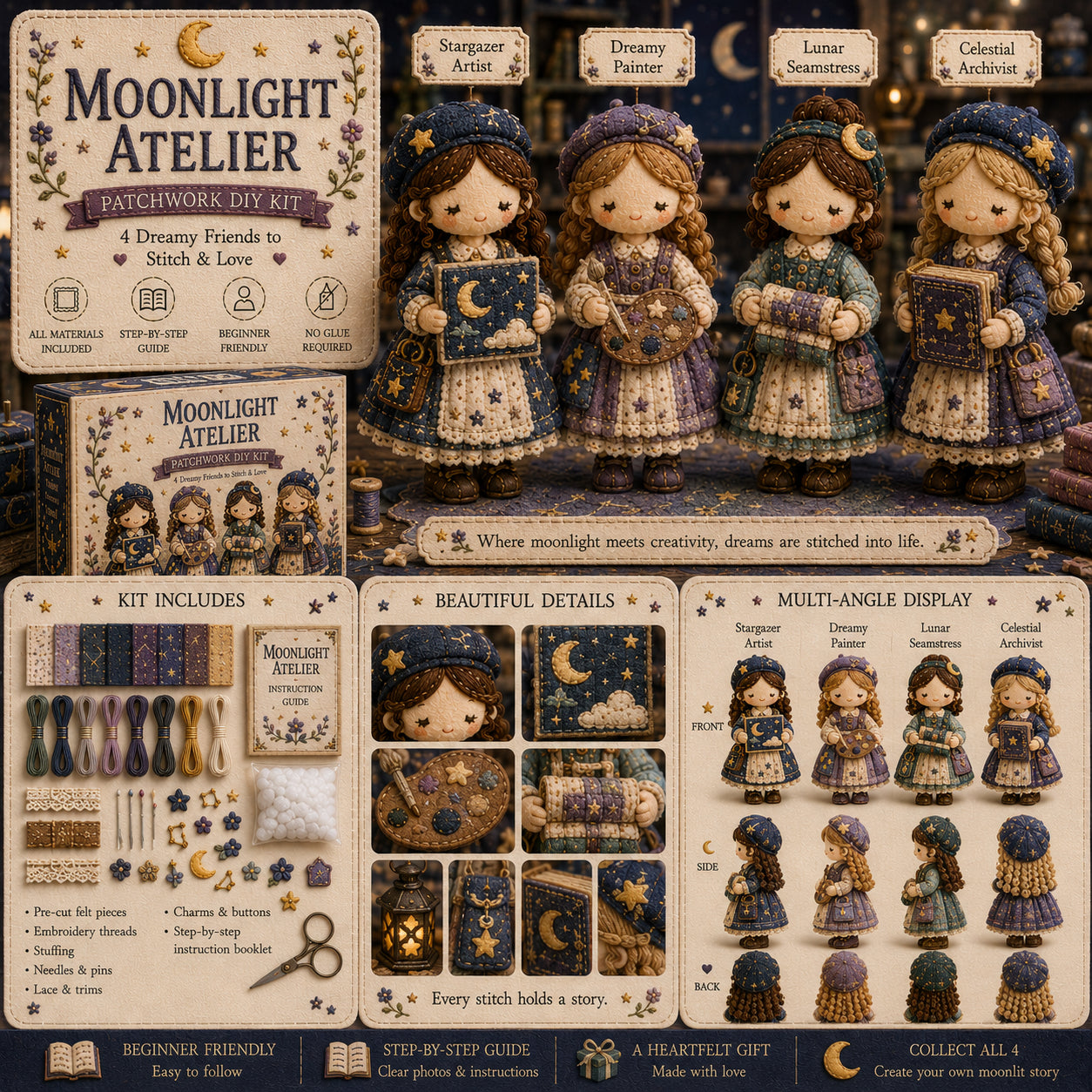 🎁Último día: ¡Disfruta de un 49% de descuento! 🧵 Kit de patchwork para armar en miniatura de la serie Garden Companions  en miniatura.