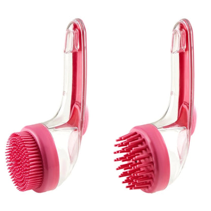【Compra 1 y llévate 1 gratis：2 piezas】⏰Cepillo de baño para mascotas con mango largo y dispensador de champú