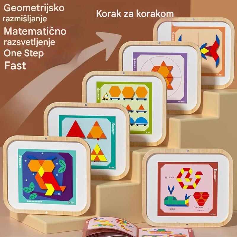 🔥【Zľava -50%】Nová magnetická drevená tangramová skladačka, detská edukatívna hračka na rozvoj myslenia.