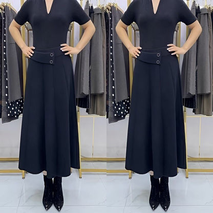 【Priama zľava 24 €】👗🎀【Veľkosti S-4XL】Pletená pol sukňa na jesene a zime