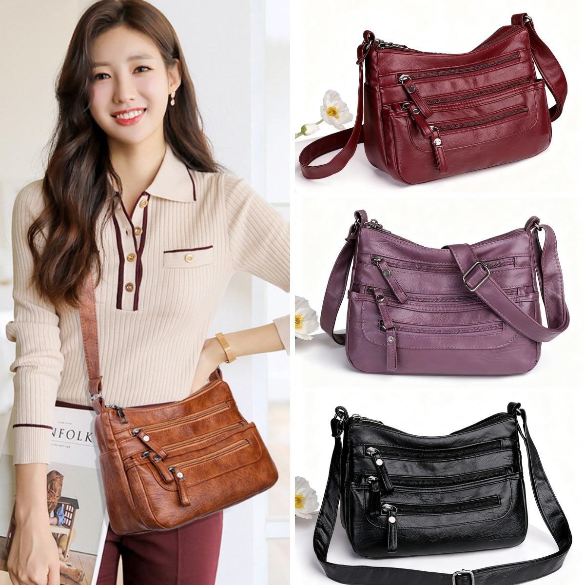 🔥🔥【Časově omezená sleva】 Dámská módní taška přes rameno z měkké kůže v novém stylu