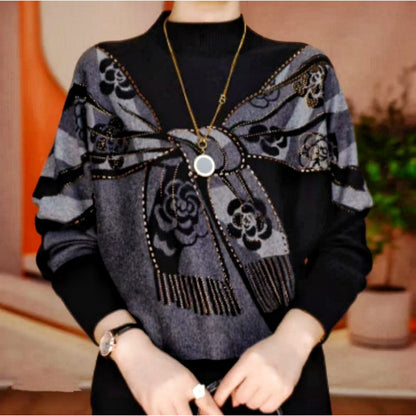 🔥【M~5XL】✨Nov jesensko/zimski dvostranski flis topel, ohlapen, moden potiskani ženski pulover