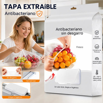 【300 piezas】Film para conservar alimentos, a prueba de polvo, antibacteriano y hermético, apto para frutas, platos y recipientes.
