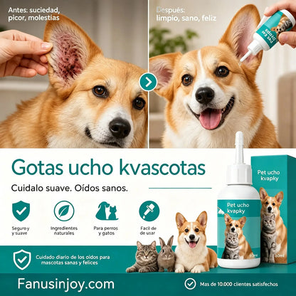 【Compra 1 y llévate 1 gratis】 🐱🐶 Gotas suaves para la limpieza de oídos de mascotas: dile adiós a las enfermedades del oído