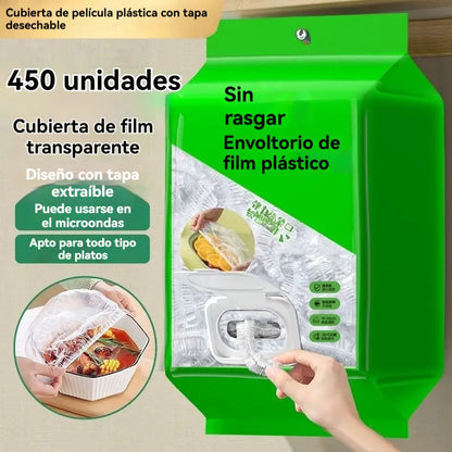 🥗✨ 450 tapas desechables para alimentos | Tapas flexibles para platos, cuencos y recipientes