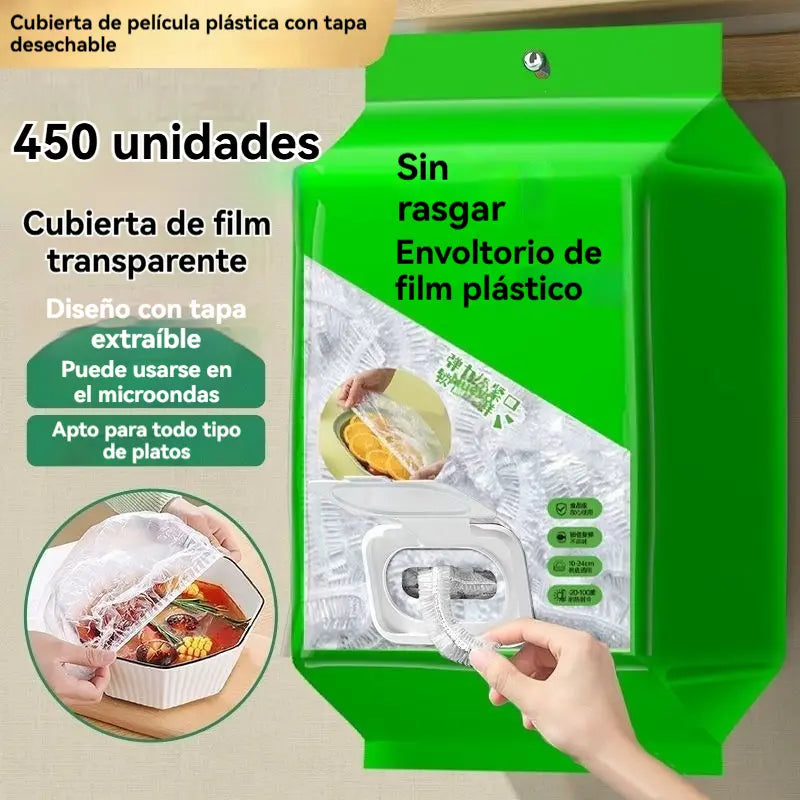 🥗✨ 450 tapas desechables para alimentos | Tapas flexibles para platos, cuencos y recipientes