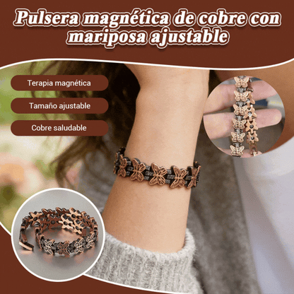🦋✨ Nastaviteľný magnetický náramok s motýľom z medi. Elegantný, pohodlný a ideálny na každú príležitosť 💖