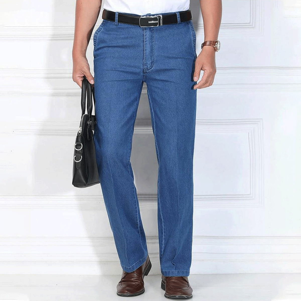 🙋‍♂️👖 Nové pohodlné pánske elastické priedušné džínsy s vysokým pásom 2025