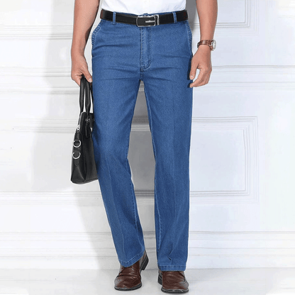 🙋‍♂️👖 Nové pohodlné pánske elastické priedušné džínsy s vysokým pásom 2025