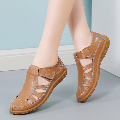 【35-43】 Letné ručne vyrábané retro mäkká podrážka na voľný čas sandále na suchý zips 3696770