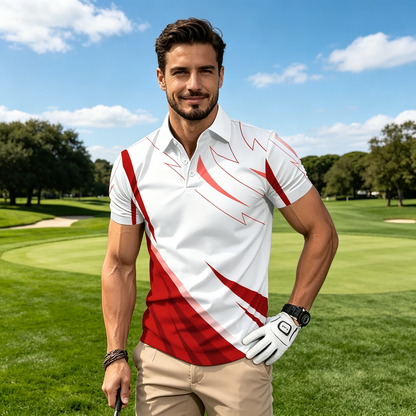 🔥 Novi trend! [S-5XL] Muška uska polo majica s 3D prugama, jednostavan i ležeran stil ⚡