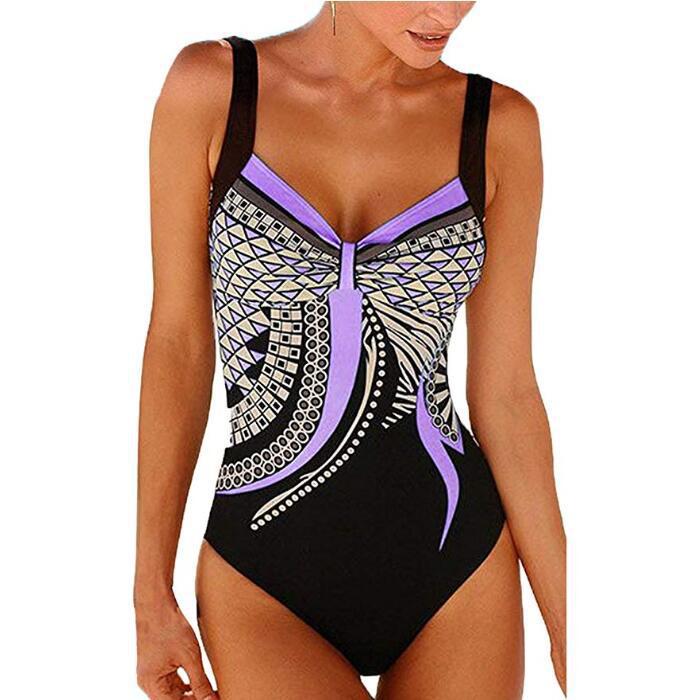 🩱Último día - 50% de descuento【S-3XL（45-85KG）】Nuevo traje de baño de una pieza con estampado retro 2026
